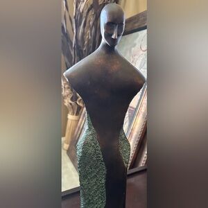 Elegant Bronze, Cooper and Turquoise Sculpture